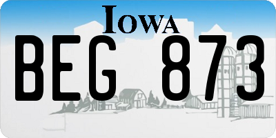 IA license plate BEG873