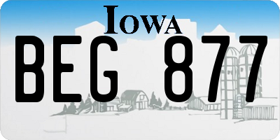 IA license plate BEG877