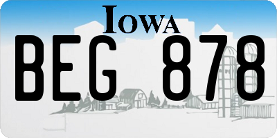 IA license plate BEG878