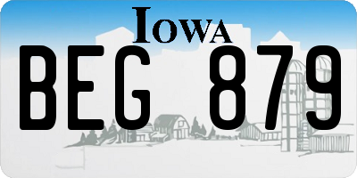 IA license plate BEG879