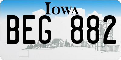 IA license plate BEG882