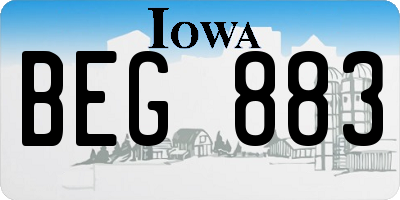 IA license plate BEG883