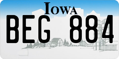 IA license plate BEG884