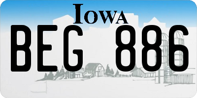 IA license plate BEG886