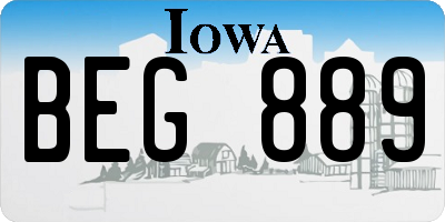IA license plate BEG889