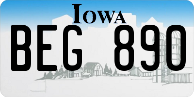 IA license plate BEG890