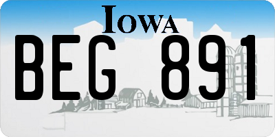 IA license plate BEG891