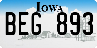 IA license plate BEG893