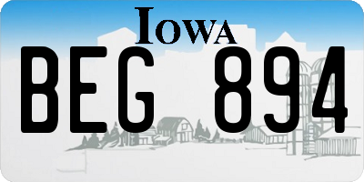IA license plate BEG894
