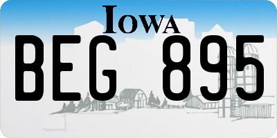 IA license plate BEG895
