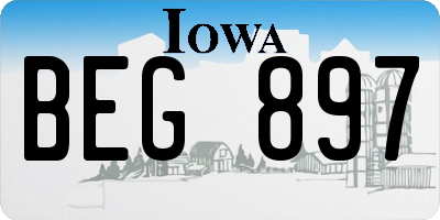 IA license plate BEG897