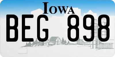 IA license plate BEG898