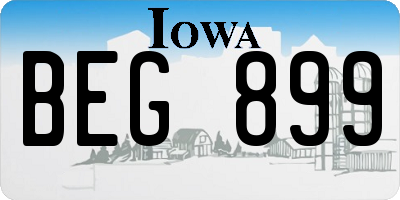 IA license plate BEG899