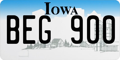 IA license plate BEG900