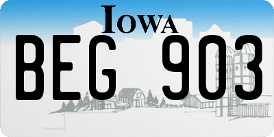 IA license plate BEG903
