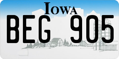 IA license plate BEG905