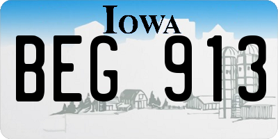 IA license plate BEG913