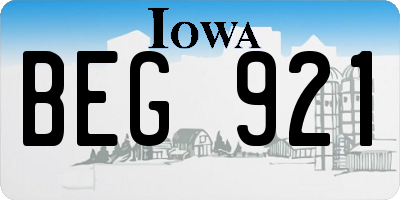 IA license plate BEG921