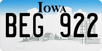 IA license plate BEG922