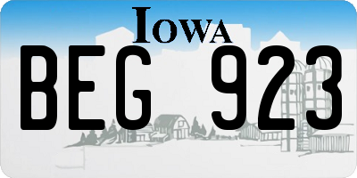 IA license plate BEG923