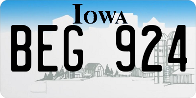 IA license plate BEG924