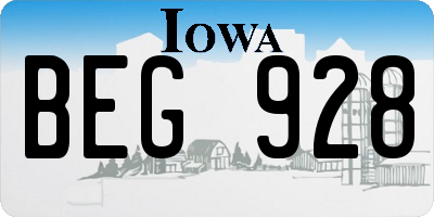 IA license plate BEG928
