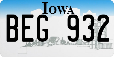 IA license plate BEG932