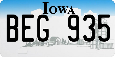 IA license plate BEG935