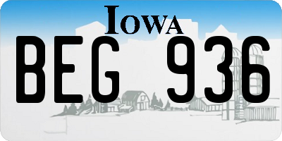 IA license plate BEG936