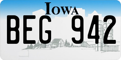 IA license plate BEG942