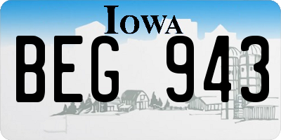 IA license plate BEG943