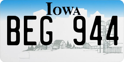 IA license plate BEG944