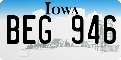 IA license plate BEG946