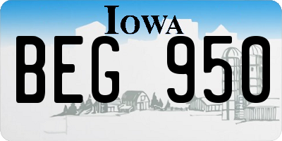 IA license plate BEG950