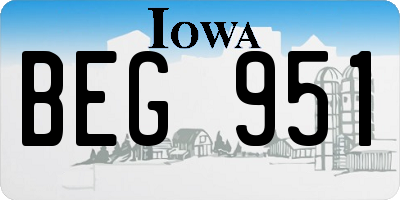 IA license plate BEG951