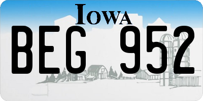 IA license plate BEG952