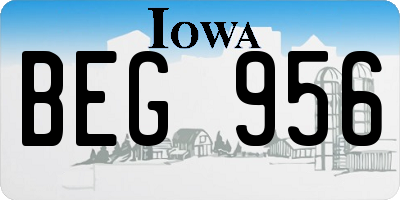 IA license plate BEG956