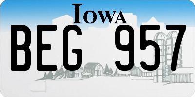 IA license plate BEG957
