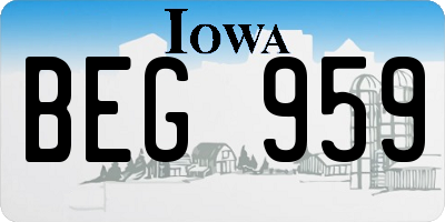 IA license plate BEG959