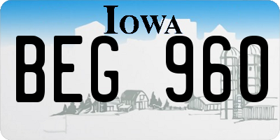 IA license plate BEG960