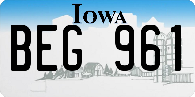 IA license plate BEG961