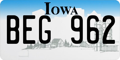 IA license plate BEG962