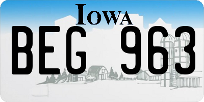 IA license plate BEG963