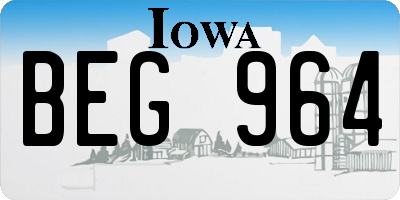 IA license plate BEG964