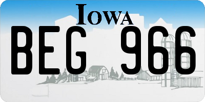 IA license plate BEG966