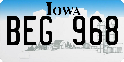 IA license plate BEG968