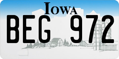 IA license plate BEG972