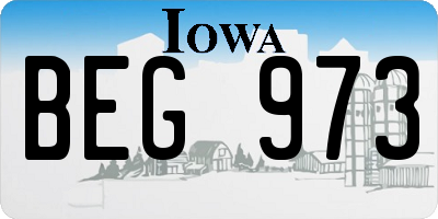 IA license plate BEG973