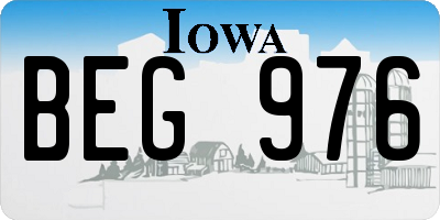 IA license plate BEG976