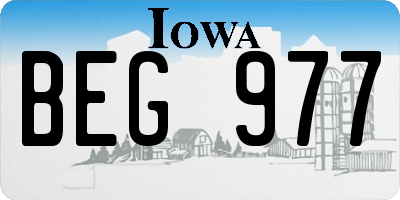 IA license plate BEG977